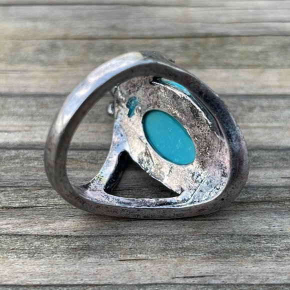 Vintage Style Women Rings Fashion flower turquoise - Picture 5 of 6